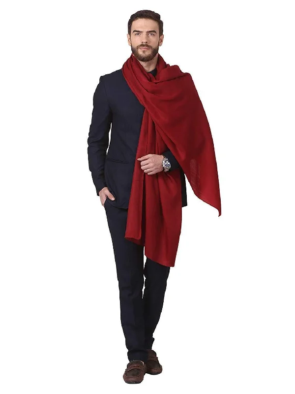 Pashtush Men Extra Fine wool Stole (Maroon)