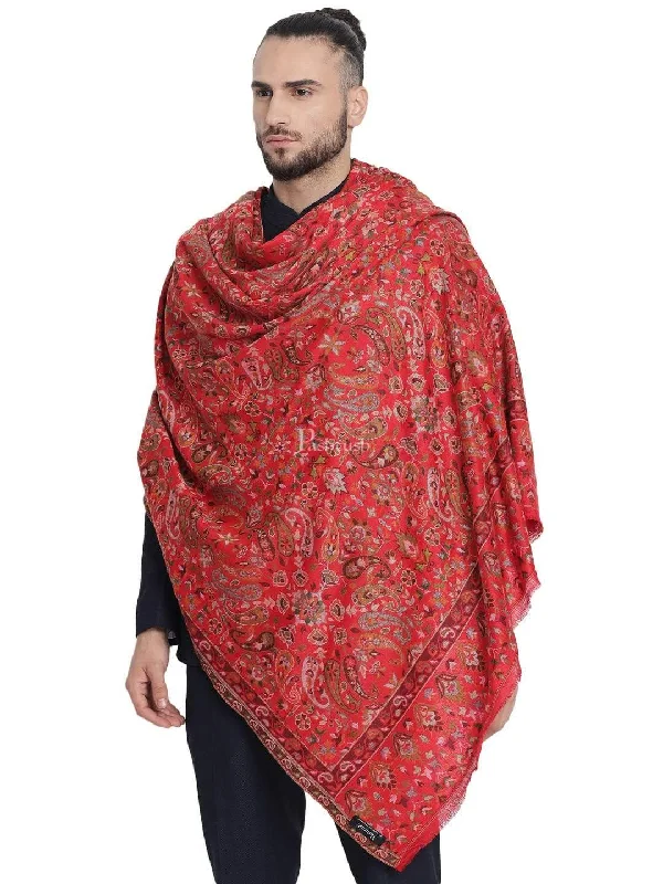 Pashtush Mens Ethnic Stole, Faux Pashmina, Soft And Warm, Multi Coloured