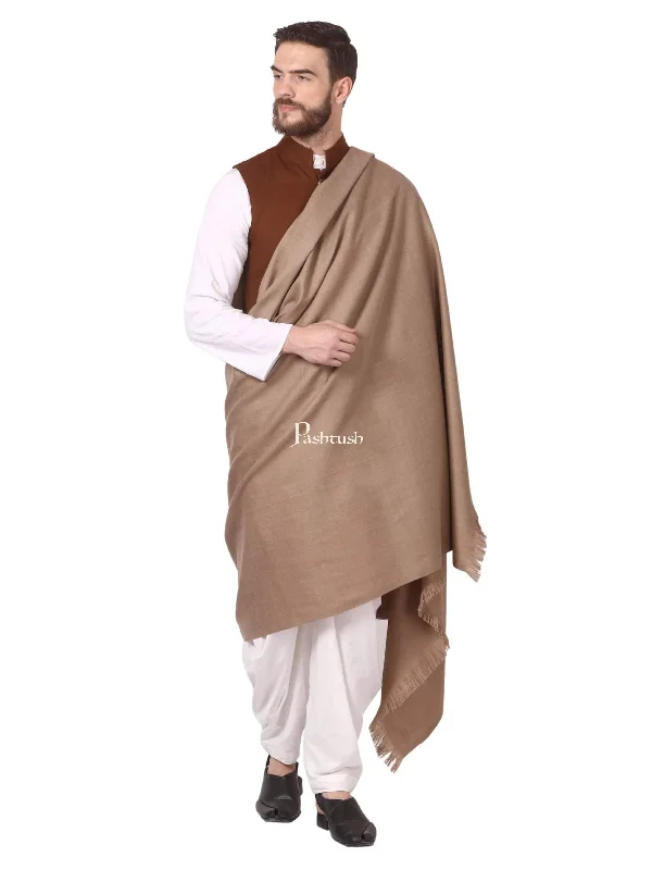 Pashtush Mens Lohi, Thick And Warm Gents Shawl, 100% Pure Wool, Woolmark Certified