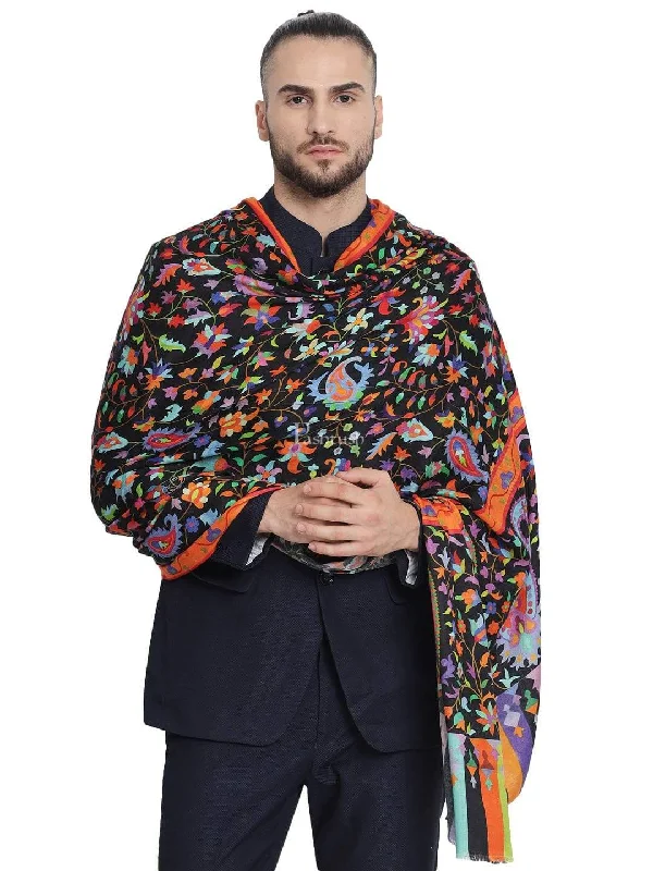 Pashtush Mens Pure Wool Printed Stole, Soft And Warm