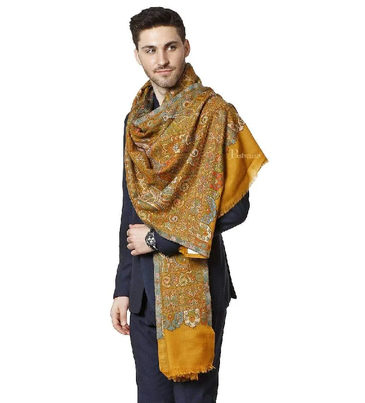 Pashtush Mens Kalamkari Weave Pure Wool Stole, With Woolmark Certificate