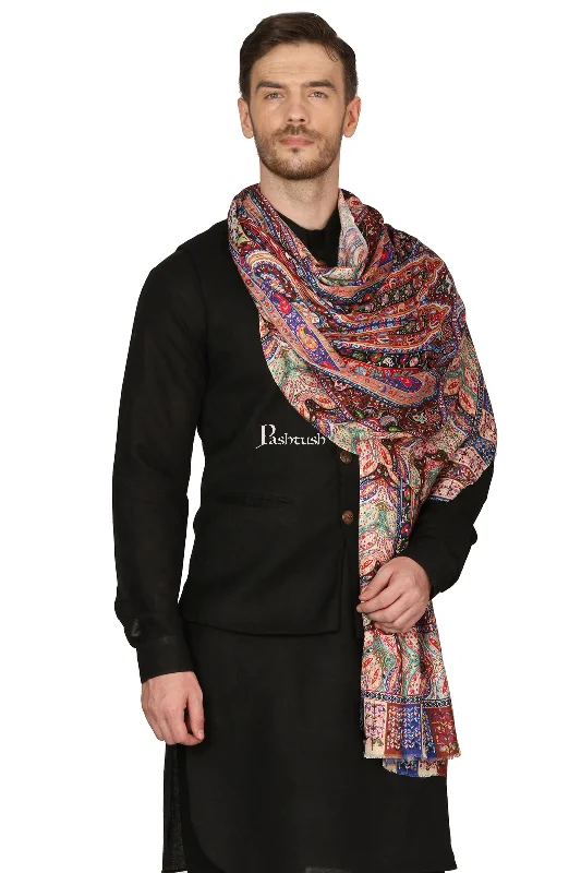 Pashtush Mens bamboo Stole, Kalamkari Printed Ethnic Scarf