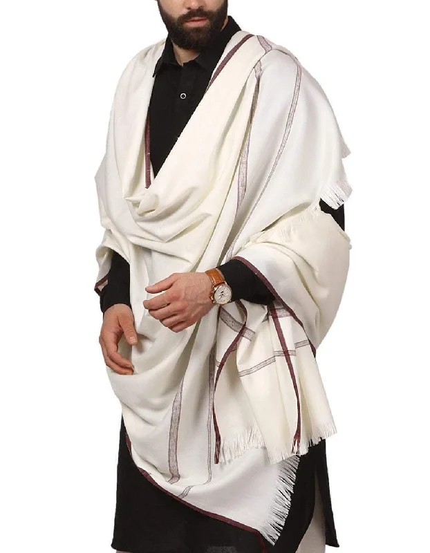 Pashtush Mens Thick Shawl Gents Lohi Woven Kinauri Design Full Mens Size.