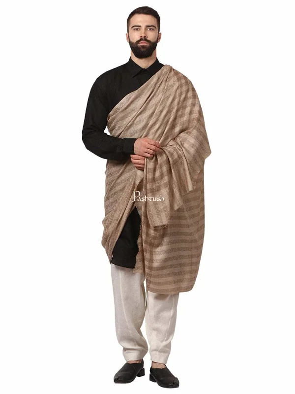 Pashtush Mens Fine Wool Shawl, Checks, Extra Soft And Warm