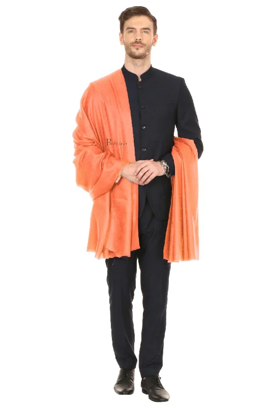 Pashtush Royal And Classy Fine Wool Mens Stole - Orange