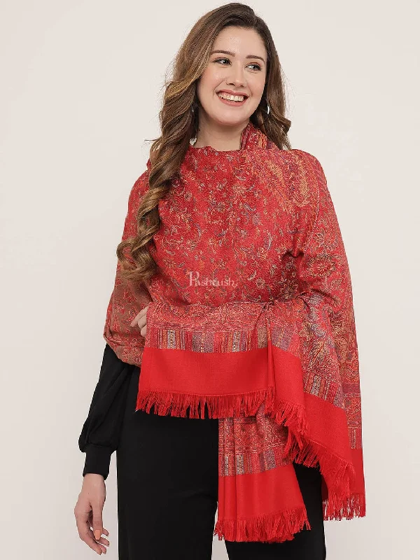 Pashtush Women'S Jamawar Shawl, Red