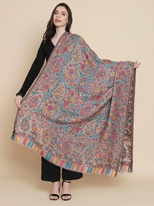 Pashtush Womens, Extra Fine Wool, Paisley Ethnic Woven, Multicolour