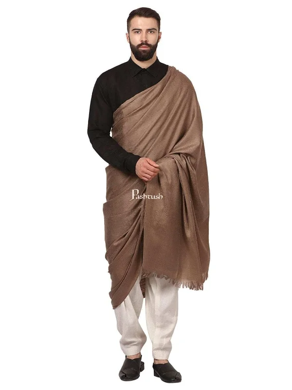 Pashtush Woven Jacquard Design Mens Shawl, Warm, Full Size, 100 % Pure Wool, Woolmark Certified.