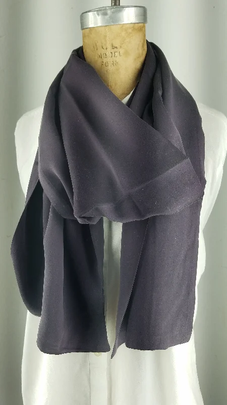 Solid Eggplant Silk Scarf