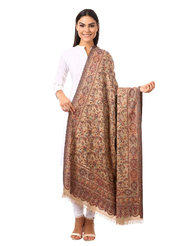 Pashtush Womens Ethnic Shawl, Faux Pashmina, Soft And Warm Dark Taupe