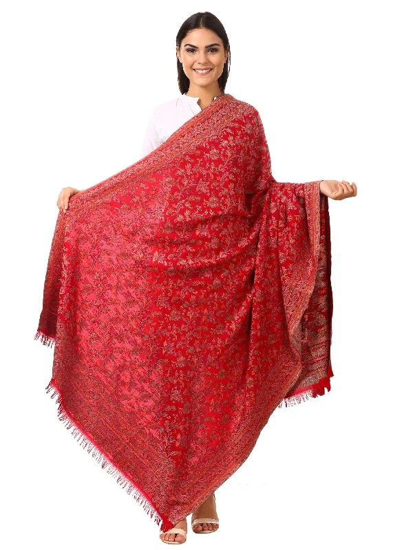 Pashtush Womens Ethnic Shawl, Faux Pashmina, Soft And Warm (Scarlet Red)